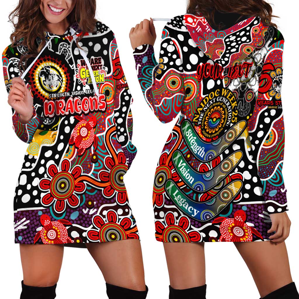 Personalised Dragons NRL Celebrating 50 Years of Naidoc Hoodie Dress NAIDOC Week 2025 Aboriginal