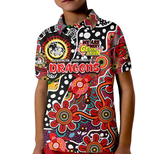 Personalised Dragons NRL Celebrating 50 Years of Naidoc Kid Polo Shirt NAIDOC Week 2025 Aboriginal