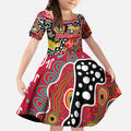 Personalised Dragons NRL Celebrating 50 Years of Naidoc Kid Short Sleeve Dress NAIDOC Week 2025 Aboriginal
