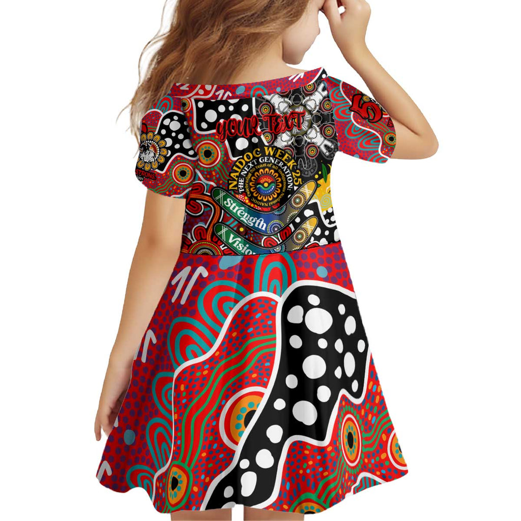 Personalised Dragons NRL Celebrating 50 Years of Naidoc Kid Short Sleeve Dress NAIDOC Week 2025 Aboriginal