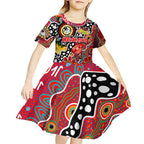 Personalised Dragons NRL Celebrating 50 Years of Naidoc Kid Short Sleeve Dress NAIDOC Week 2025 Aboriginal