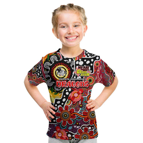 Personalised Dragons NRL Celebrating 50 Years of Naidoc Kid T Shirt NAIDOC Week 2025 Aboriginal