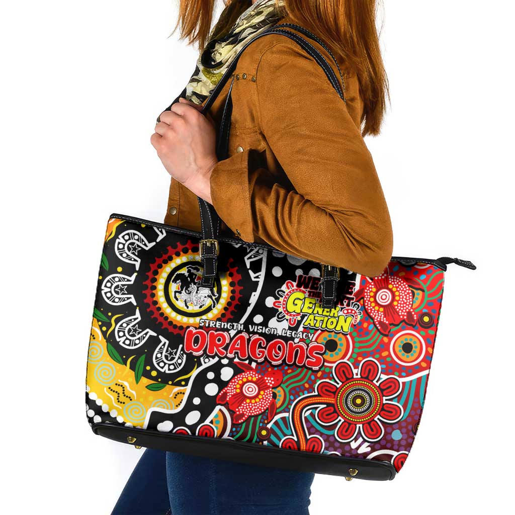 Dragons NRL Celebrating 50 Years of Naidoc Leather Tote Bag NAIDOC Week 2025 Aboriginal
