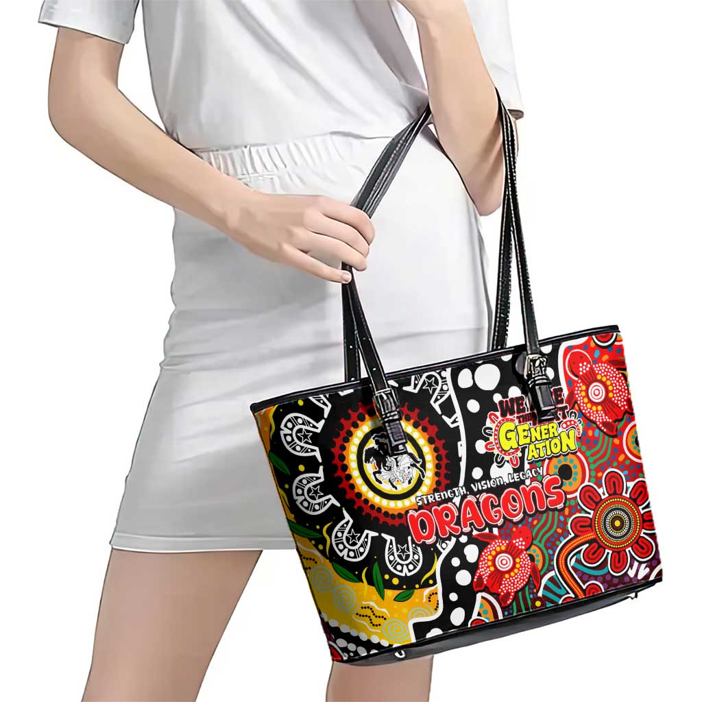 Dragons NRL Celebrating 50 Years of Naidoc Leather Tote Bag NAIDOC Week 2025 Aboriginal