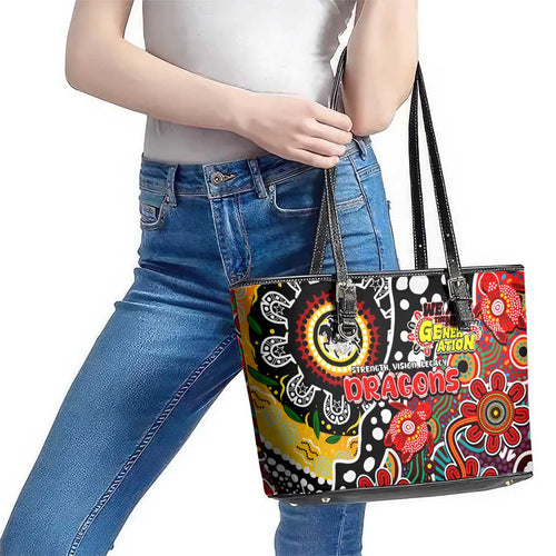 Dragons NRL Celebrating 50 Years of Naidoc Leather Tote Bag NAIDOC Week 2025 Aboriginal