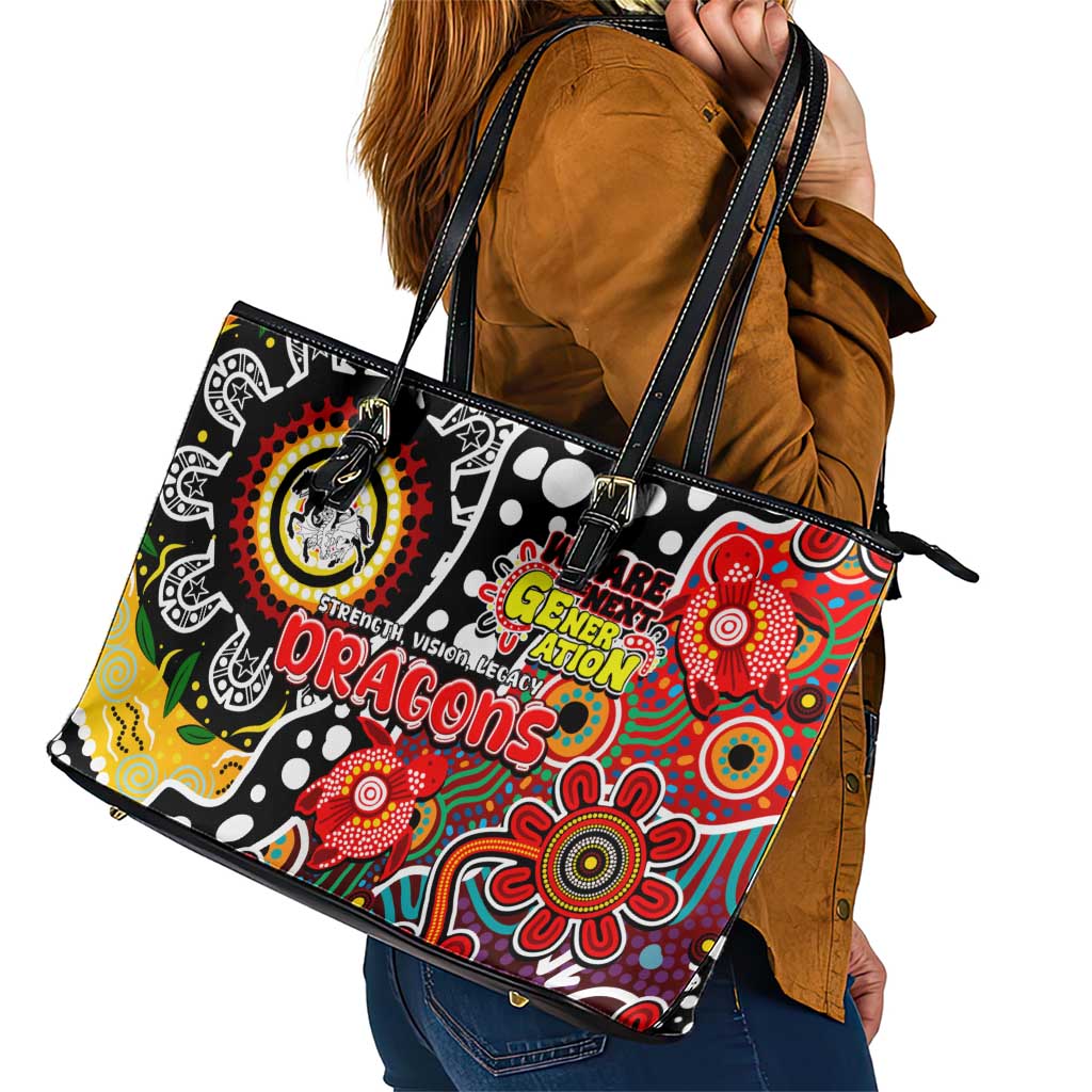 Dragons NRL Celebrating 50 Years of Naidoc Leather Tote Bag NAIDOC Week 2025 Aboriginal