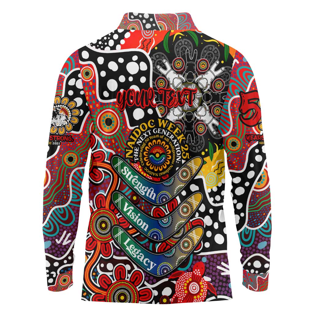 Personalised Dragons NRL Celebrating 50 Years of Naidoc Long Sleeve Polo Shirt NAIDOC Week 2025 Aboriginal