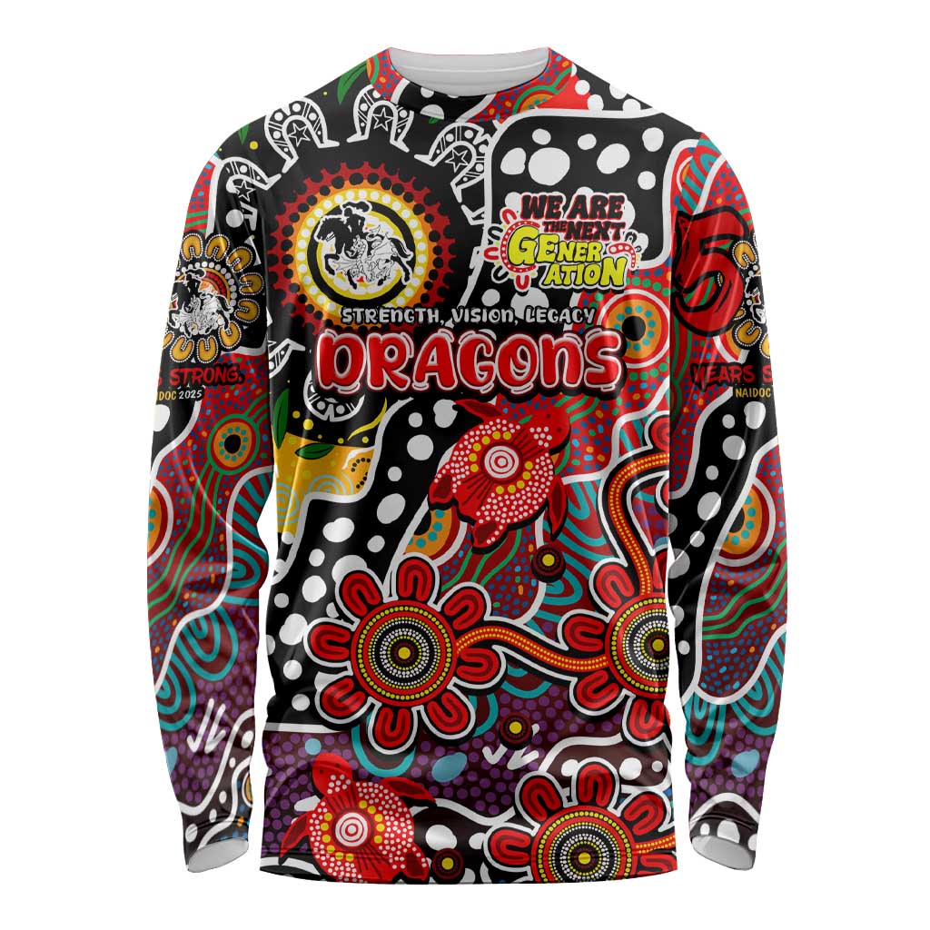 Personalised Dragons NRL Celebrating 50 Years of Naidoc Long Sleeve Shirt NAIDOC Week 2025 Aboriginal