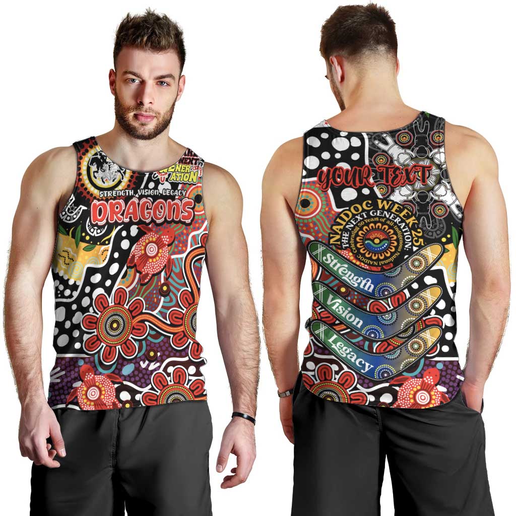 Personalised Dragons NRL Celebrating 50 Years of Naidoc Men Tank Top NAIDOC Week 2025 Aboriginal