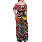 Personalised Dragons NRL Celebrating 50 Years of Naidoc Off Shoulder Maxi Dress NAIDOC Week 2025 Aboriginal