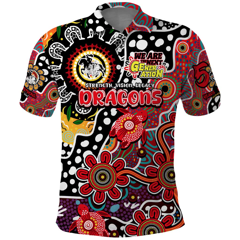 Personalised Dragons NRL Celebrating 50 Years of Naidoc Polo Shirt NAIDOC Week 2025 Aboriginal