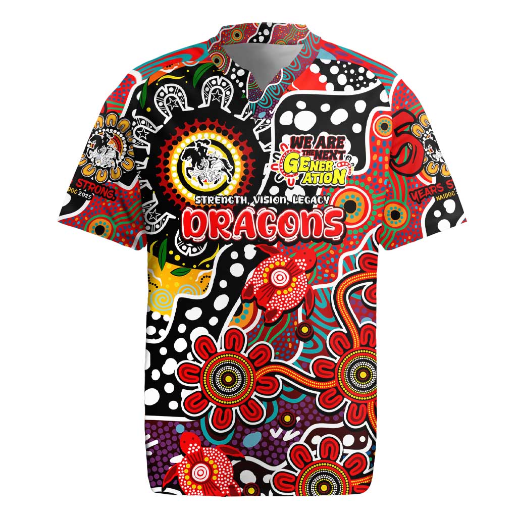Personalised Dragons NRL Celebrating 50 Years of Naidoc Rugby Jersey NAIDOC Week 2025 Aboriginal