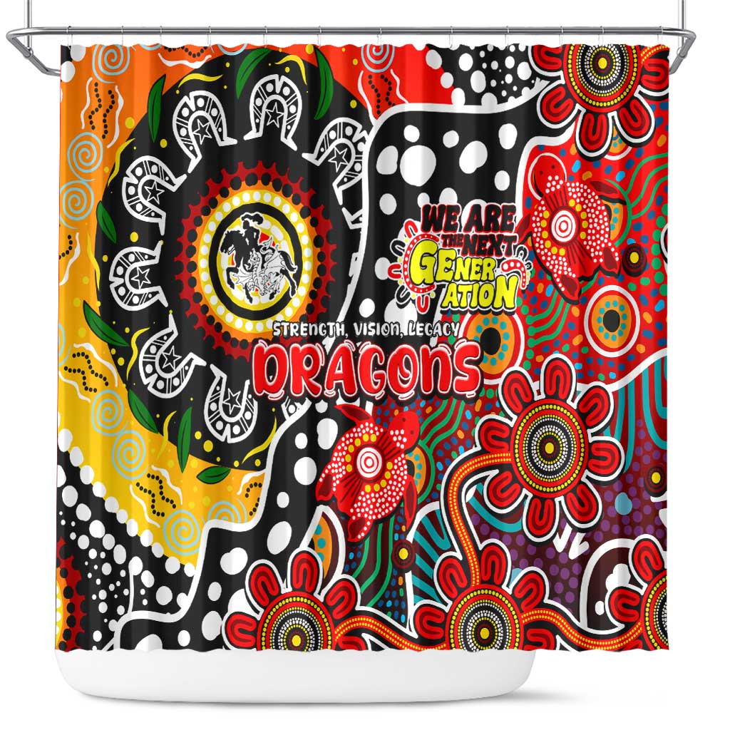 Dragons NRL Celebrating 50 Years of Naidoc Shower Curtain NAIDOC Week 2025 Aboriginal