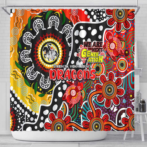 Dragons NRL Celebrating 50 Years of Naidoc Shower Curtain NAIDOC Week 2025 Aboriginal