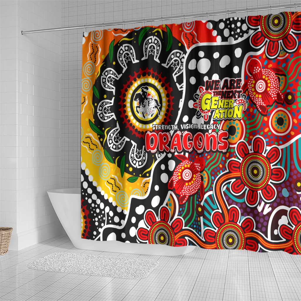 Dragons NRL Celebrating 50 Years of Naidoc Shower Curtain NAIDOC Week 2025 Aboriginal