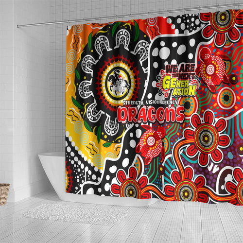Dragons NRL Celebrating 50 Years of Naidoc Shower Curtain NAIDOC Week 2025 Aboriginal