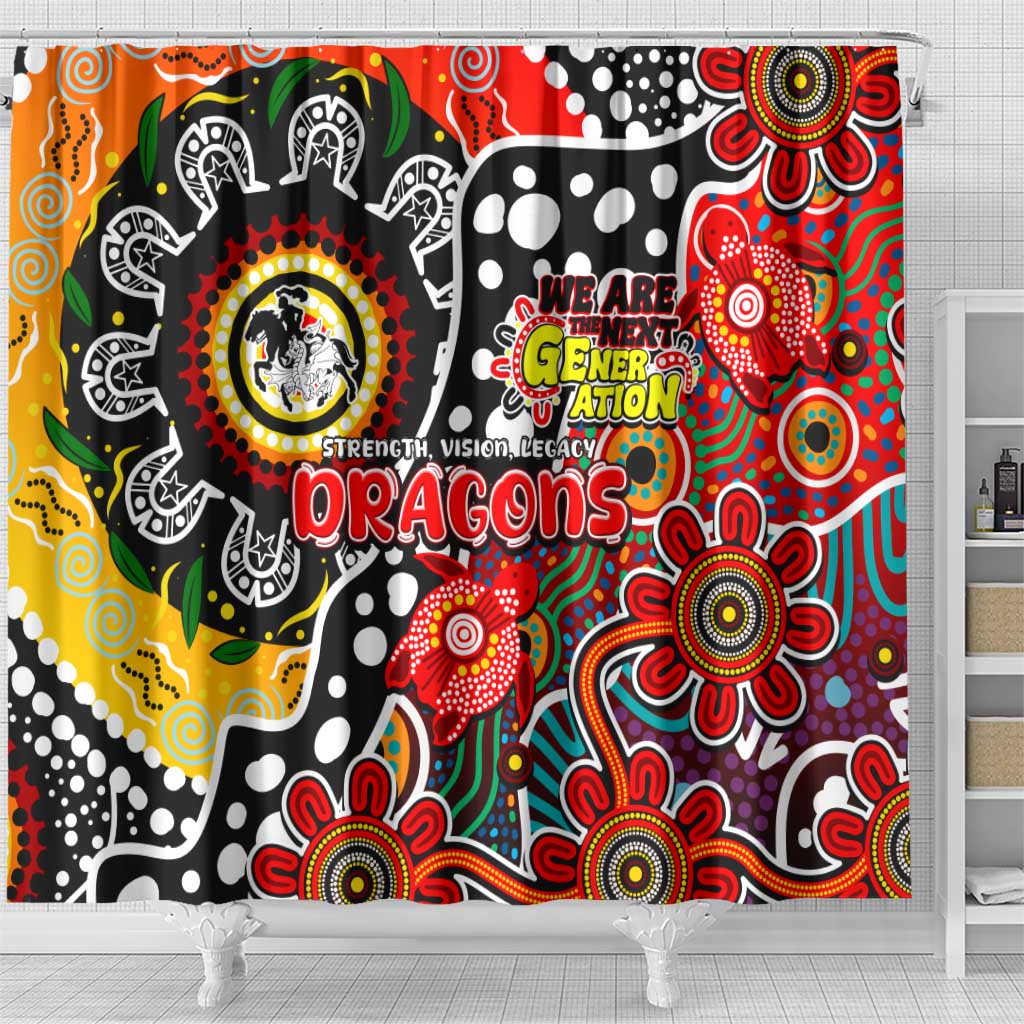 Dragons NRL Celebrating 50 Years of Naidoc Shower Curtain NAIDOC Week 2025 Aboriginal
