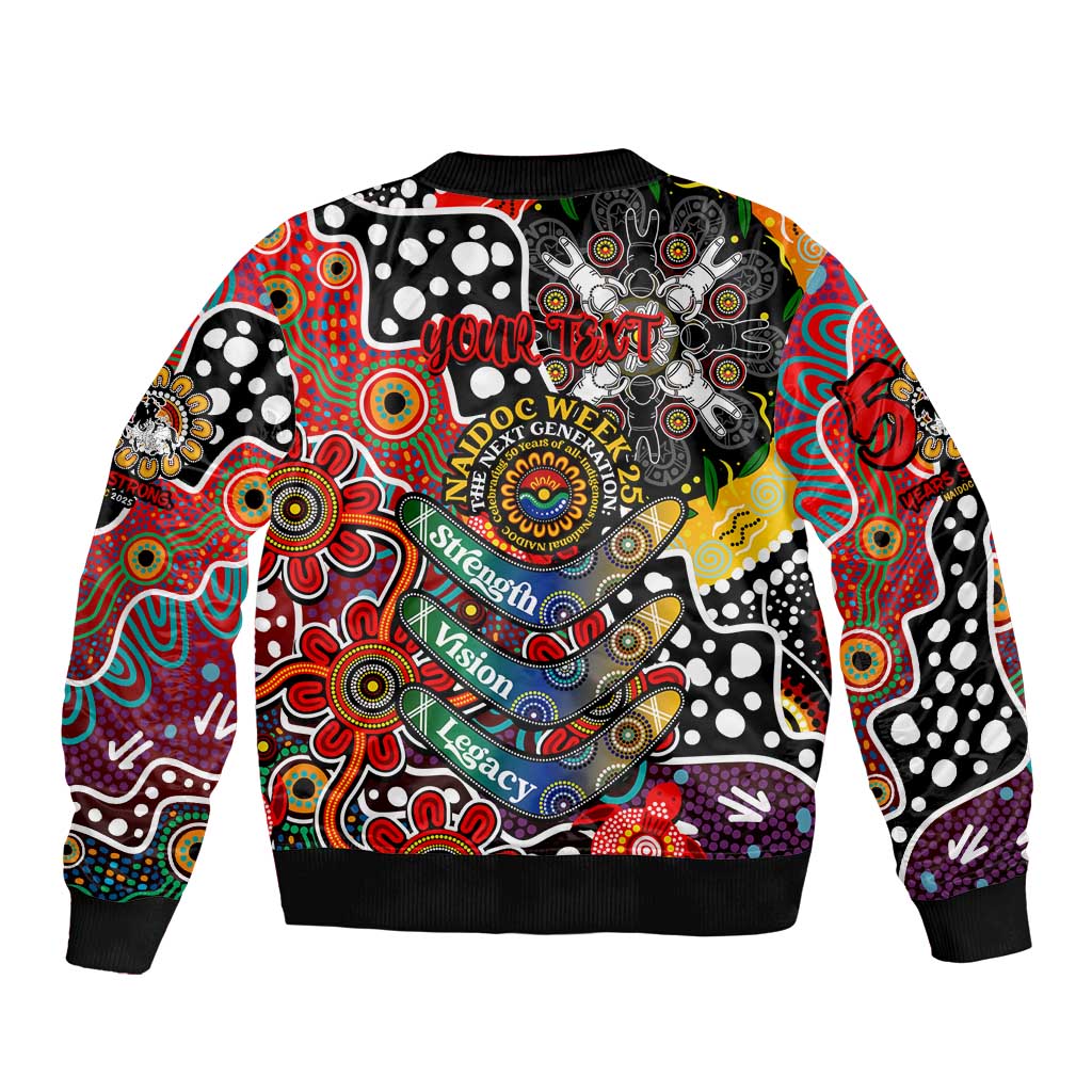 Personalised Dragons NRL Celebrating 50 Years of Naidoc Sleeve Zip Bomber Jacket NAIDOC Week 2025 Aboriginal