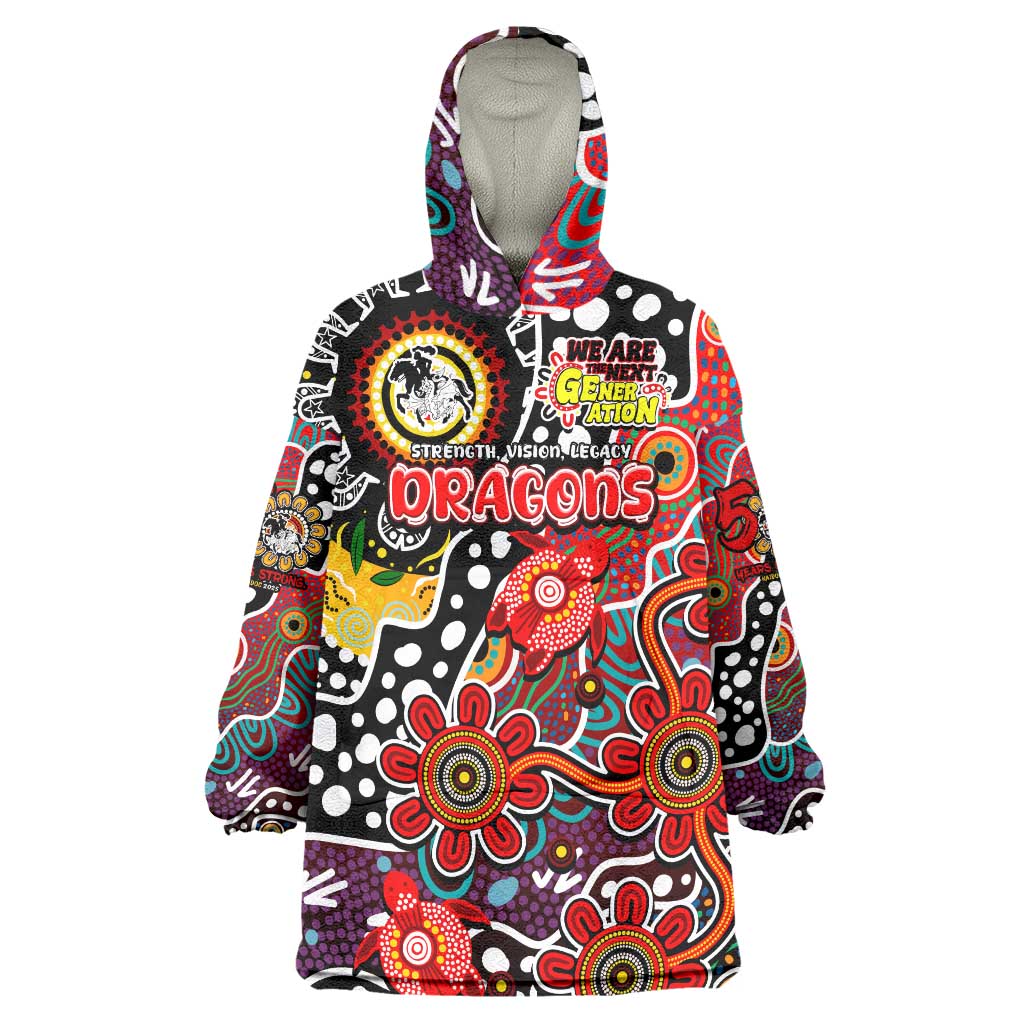 Personalised Dragons NRL Celebrating 50 Years of Naidoc Wearable Blanket Hoodie NAIDOC Week 2025 Aboriginal