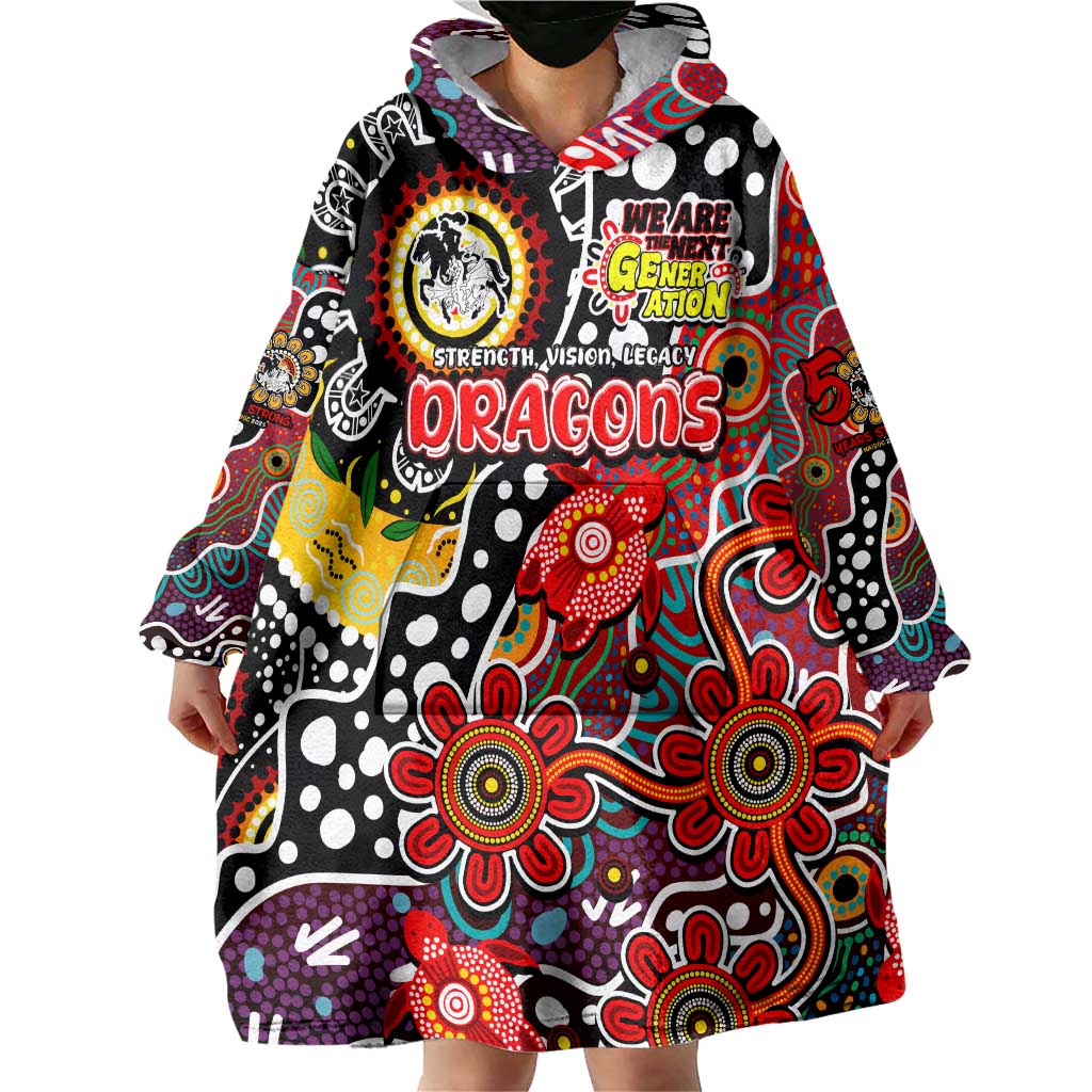 Personalised Dragons NRL Celebrating 50 Years of Naidoc Wearable Blanket Hoodie NAIDOC Week 2025 Aboriginal