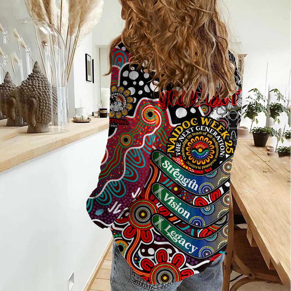 Personalised Dragons NRL Celebrating 50 Years of Naidoc Women Casual Shirt NAIDOC Week 2025 Aboriginal
