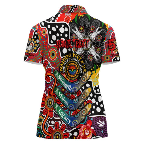 Personalised Dragons NRL Celebrating 50 Years of Naidoc Women Polo Shirt NAIDOC Week 2025 Aboriginal