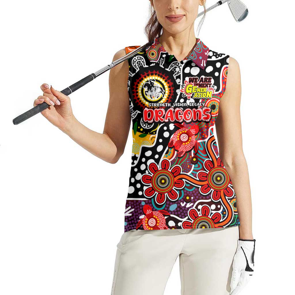Personalised Dragons NRL Celebrating 50 Years of Naidoc Women Sleeveless Polo Shirt NAIDOC Week 2025 Aboriginal