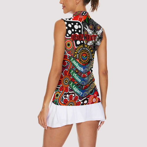 Personalised Dragons NRL Celebrating 50 Years of Naidoc Women Sleeveless Polo Shirt NAIDOC Week 2025 Aboriginal