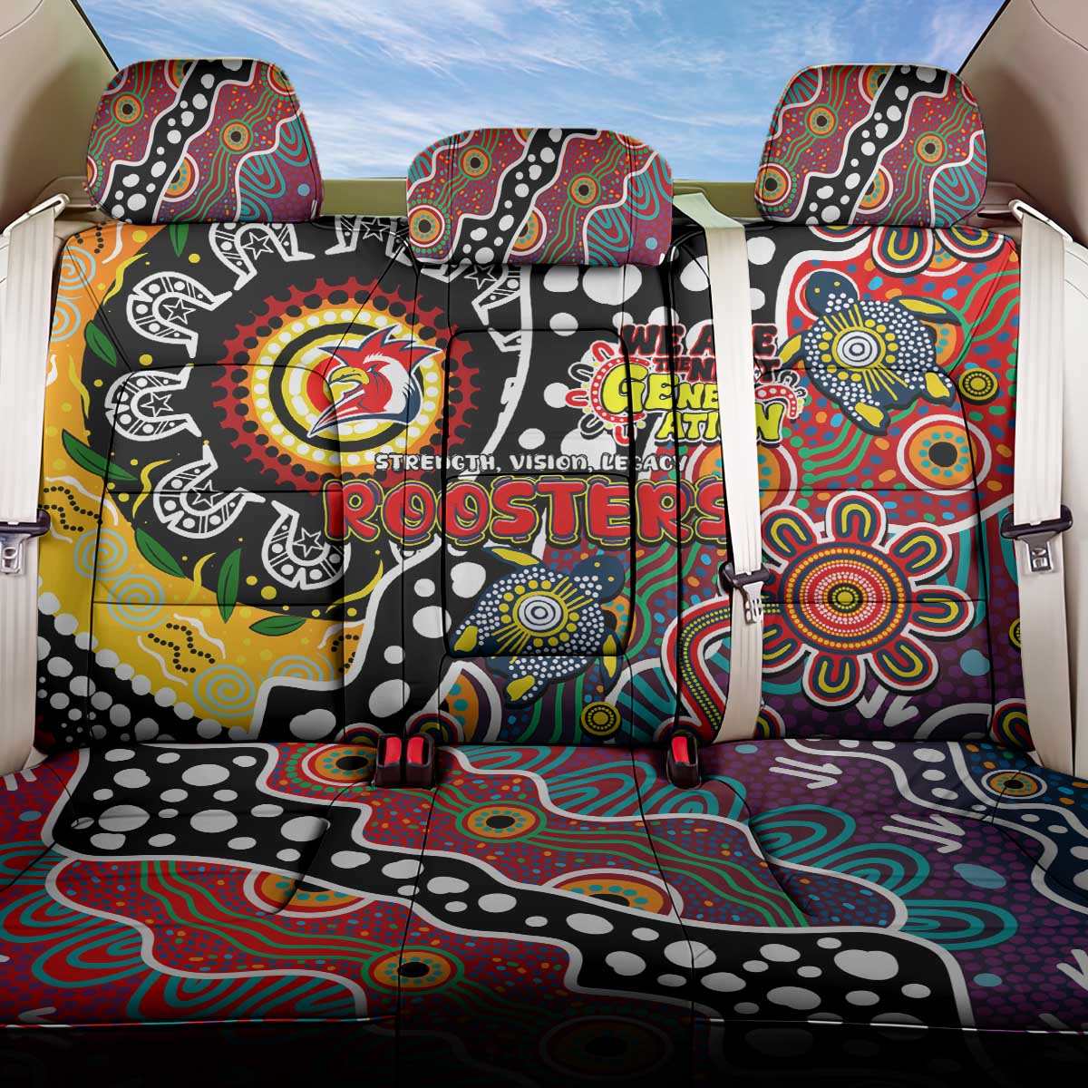 Roosters NRL Celebrating 50 Years of Naidoc Back Car Seat Cover NAIDOC Week 2025 Aboriginal