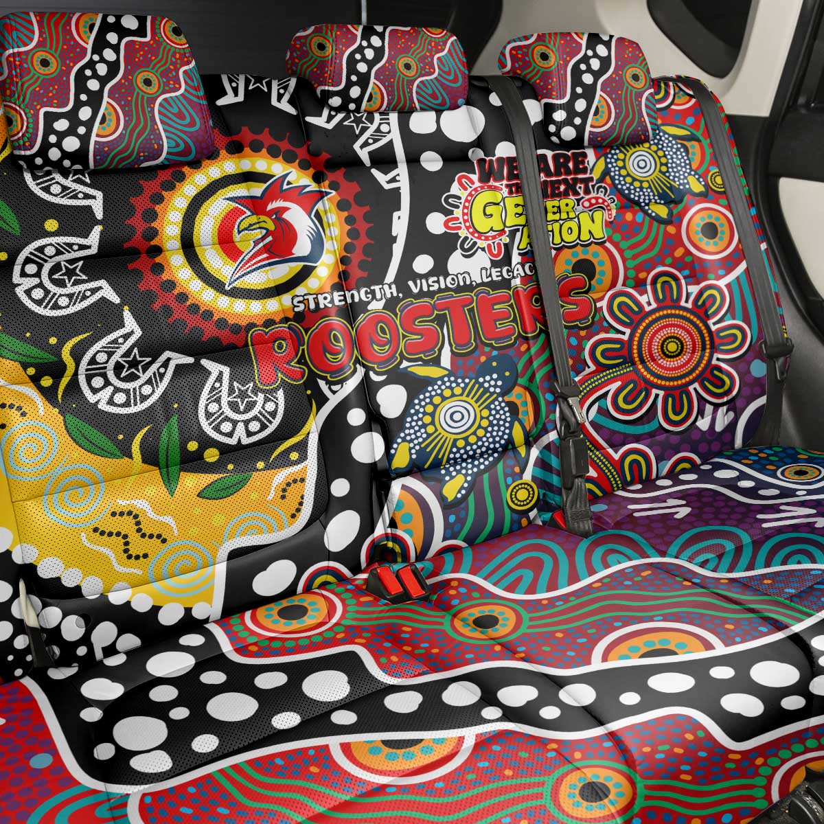 Roosters NRL Celebrating 50 Years of Naidoc Back Car Seat Cover NAIDOC Week 2025 Aboriginal