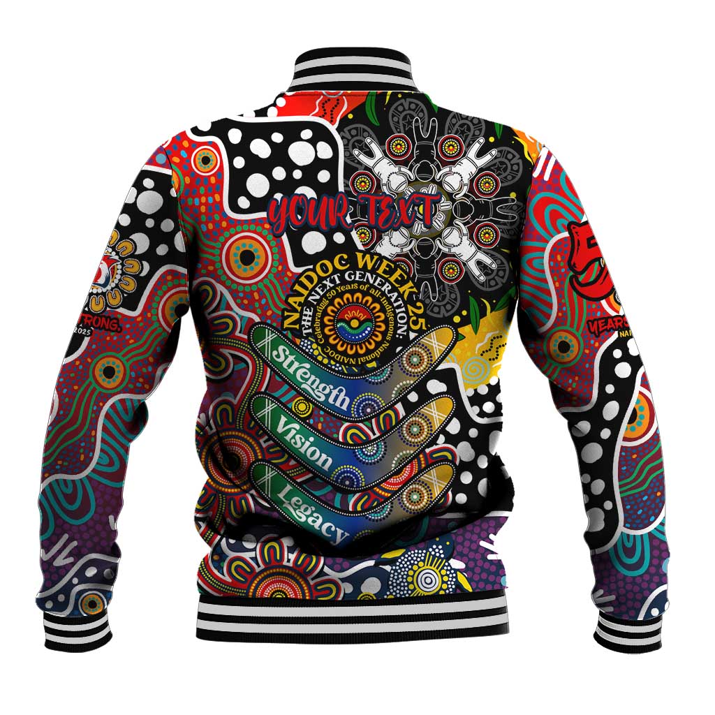 Personalised Roosters NRL Celebrating 50 Years of Naidoc Baseball Jacket NAIDOC Week 2025 Aboriginal