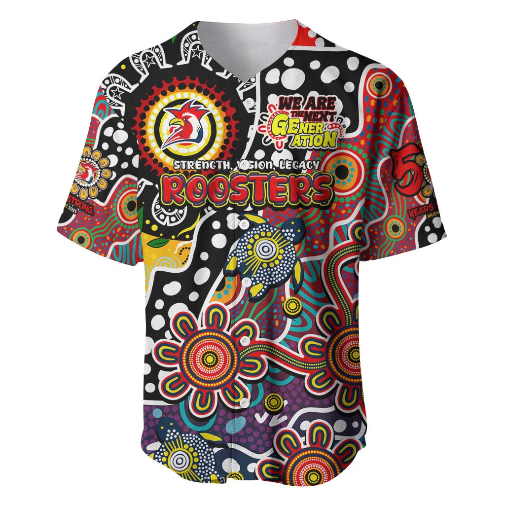 Personalised Roosters NRL Celebrating 50 Years of Naidoc Baseball Jersey NAIDOC Week 2025 Aboriginal