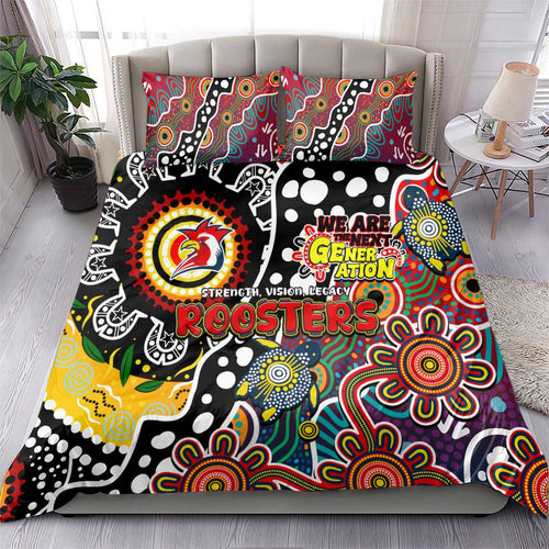 Roosters NRL Celebrating 50 Years of Naidoc Bedding Set NAIDOC Week 2025 Aboriginal