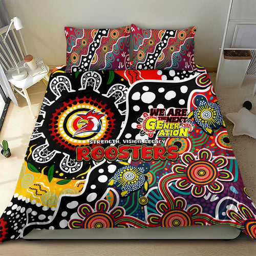 Roosters NRL Celebrating 50 Years of Naidoc Bedding Set NAIDOC Week 2025 Aboriginal
