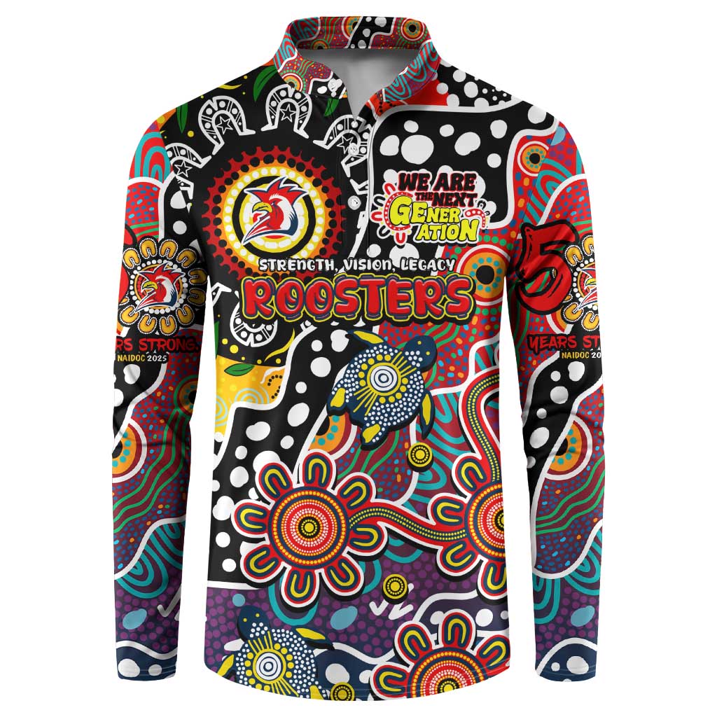Personalised Roosters NRL Celebrating 50 Years of Naidoc Button Sweatshirt NAIDOC Week 2025 Aboriginal