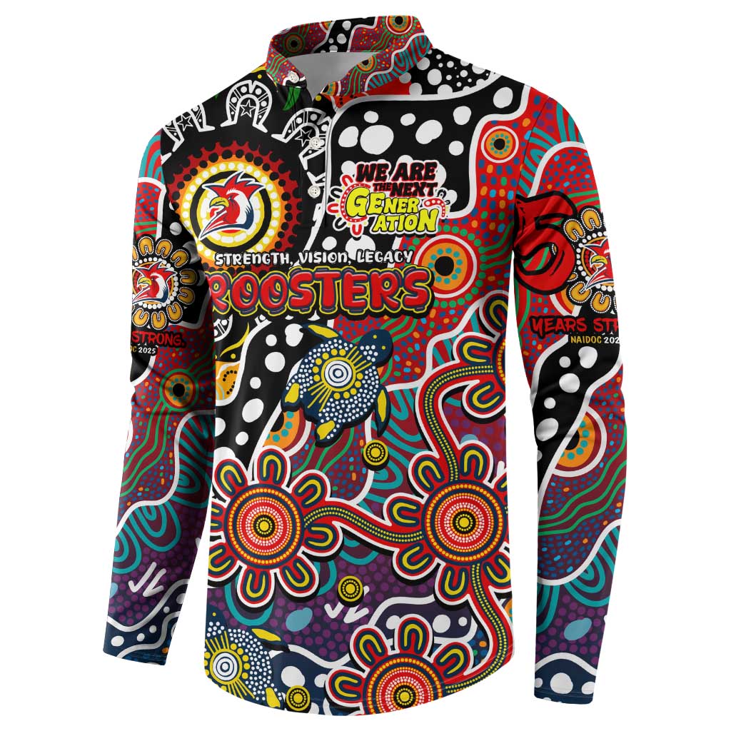 Personalised Roosters NRL Celebrating 50 Years of Naidoc Button Sweatshirt NAIDOC Week 2025 Aboriginal