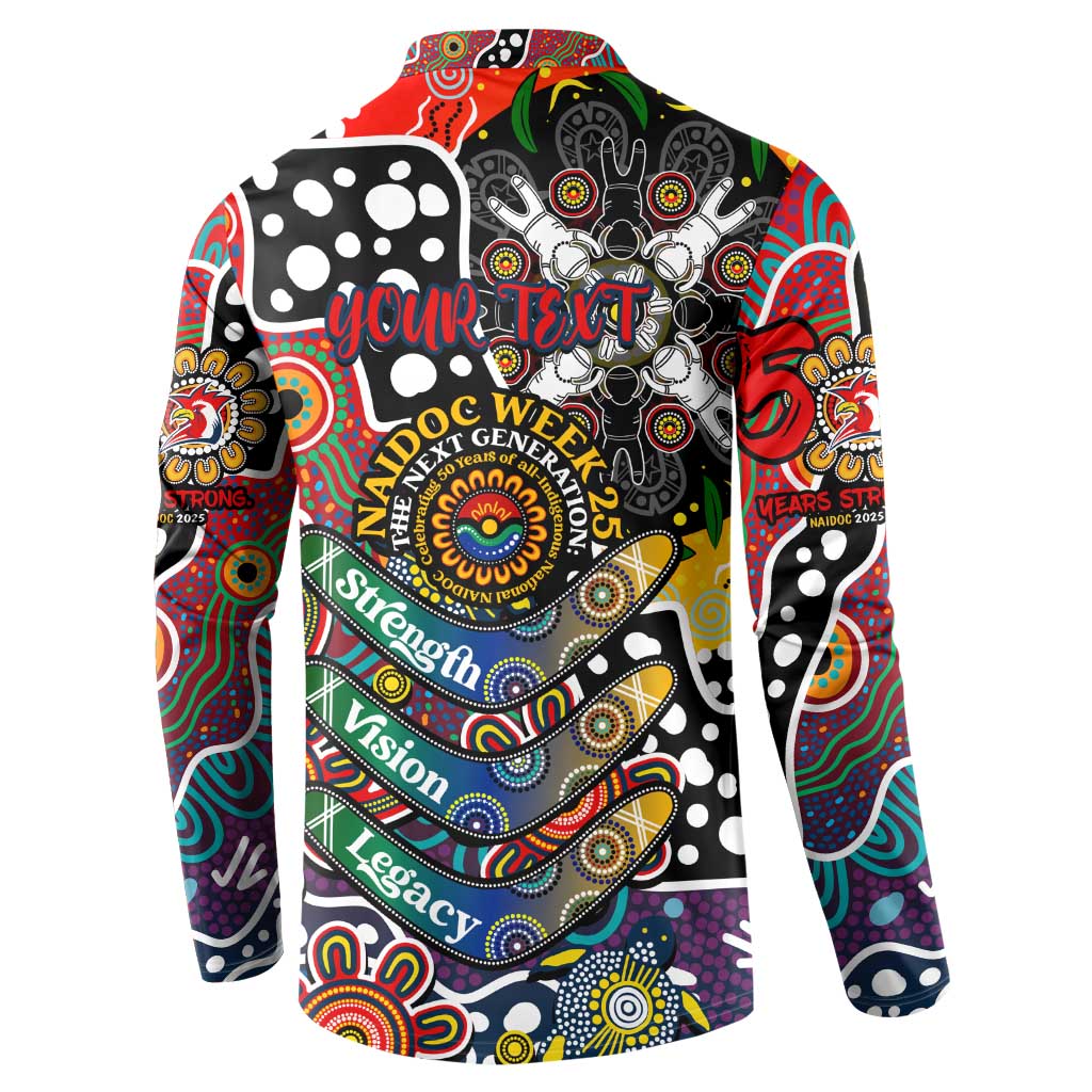 Personalised Roosters NRL Celebrating 50 Years of Naidoc Button Sweatshirt NAIDOC Week 2025 Aboriginal