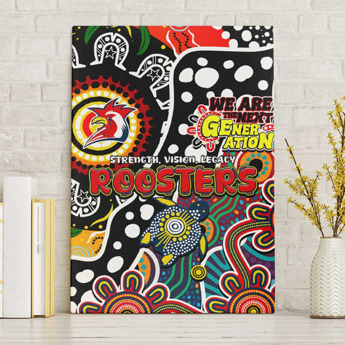 Roosters NRL Celebrating 50 Years of Naidoc Canvas Wall Art NAIDOC Week 2025 Aboriginal