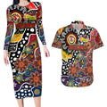 Personalised Roosters NRL Celebrating 50 Years of Naidoc Couples Matching Long Sleeve Bodycon Dress and Hawaiian Shirt NAIDOC Week 2025 Aboriginal