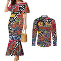 Personalised Roosters NRL Celebrating 50 Years of Naidoc Couples Matching Mermaid Dress and Long Sleeve Button Shirt NAIDOC Week 2025 Aboriginal