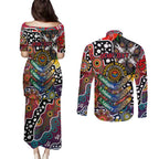 Personalised Roosters NRL Celebrating 50 Years of Naidoc Couples Matching Puletasi and Long Sleeve Button Shirt NAIDOC Week 2025 Aboriginal