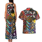 Personalised Roosters NRL Celebrating 50 Years of Naidoc Couples Matching Tank Maxi Dress and Hawaiian Shirt NAIDOC Week 2025 Aboriginal