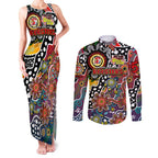 Personalised Roosters NRL Celebrating 50 Years of Naidoc Couples Matching Tank Maxi Dress and Long Sleeve Button Shirt NAIDOC Week 2025 Aboriginal