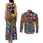 Personalised Roosters NRL Celebrating 50 Years of Naidoc Couples Matching Tank Maxi Dress and Long Sleeve Button Shirt NAIDOC Week 2025 Aboriginal