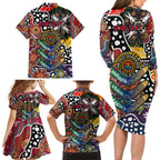 Personalised Roosters NRL Celebrating 50 Years of Naidoc Family Matching Long Sleeve Bodycon Dress and Hawaiian Shirt NAIDOC Week 2025 Aboriginal
