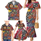 Personalised Roosters NRL Celebrating 50 Years of Naidoc Family Matching Mermaid Dress and Hawaiian Shirt NAIDOC Week 2025 Aboriginal
