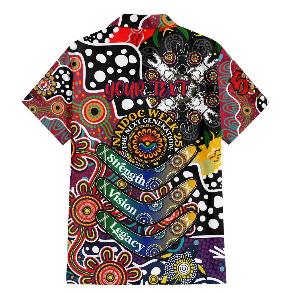 Personalised Roosters NRL Celebrating 50 Years of Naidoc Family Matching Mermaid Dress and Hawaiian Shirt NAIDOC Week 2025 Aboriginal
