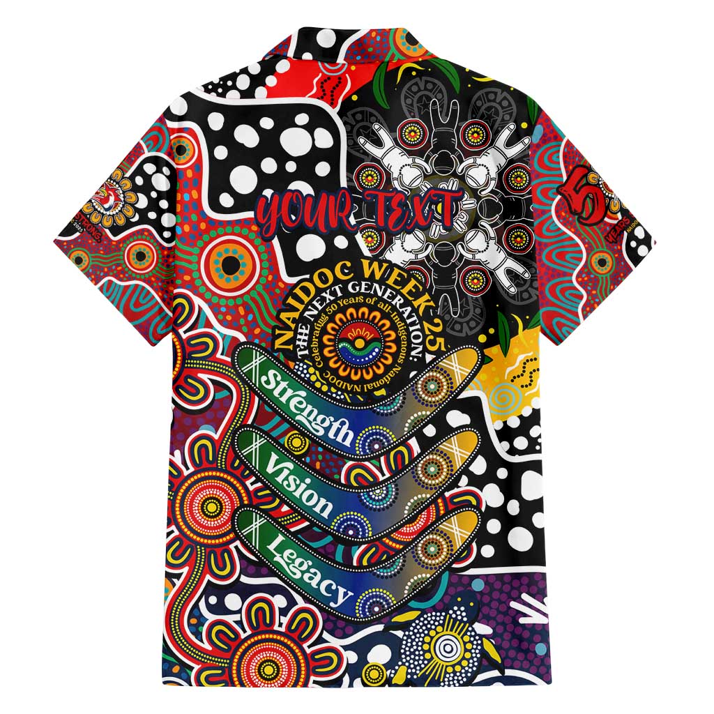 Personalised Roosters NRL Celebrating 50 Years of Naidoc Family Matching Off Shoulder Maxi Dress and Hawaiian Shirt NAIDOC Week 2025 Aboriginal