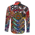Personalised Roosters NRL Celebrating 50 Years of Naidoc Family Matching Off Shoulder Maxi Dress and Hawaiian Shirt NAIDOC Week 2025 Aboriginal