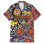 Personalised Roosters NRL Celebrating 50 Years of Naidoc Family Matching Off Shoulder Short Dress and Hawaiian Shirt NAIDOC Week 2025 Aboriginal
